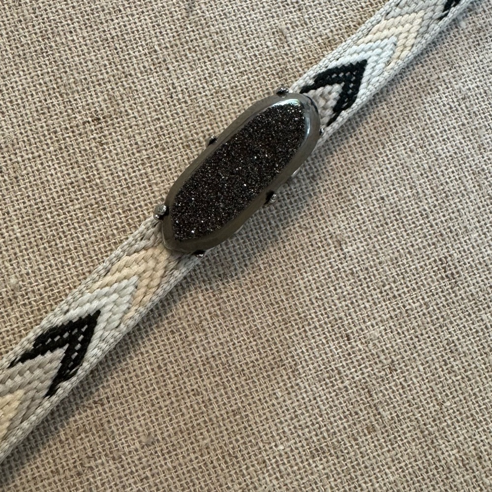 Stella & Dot Black and White Chevron Bracelet